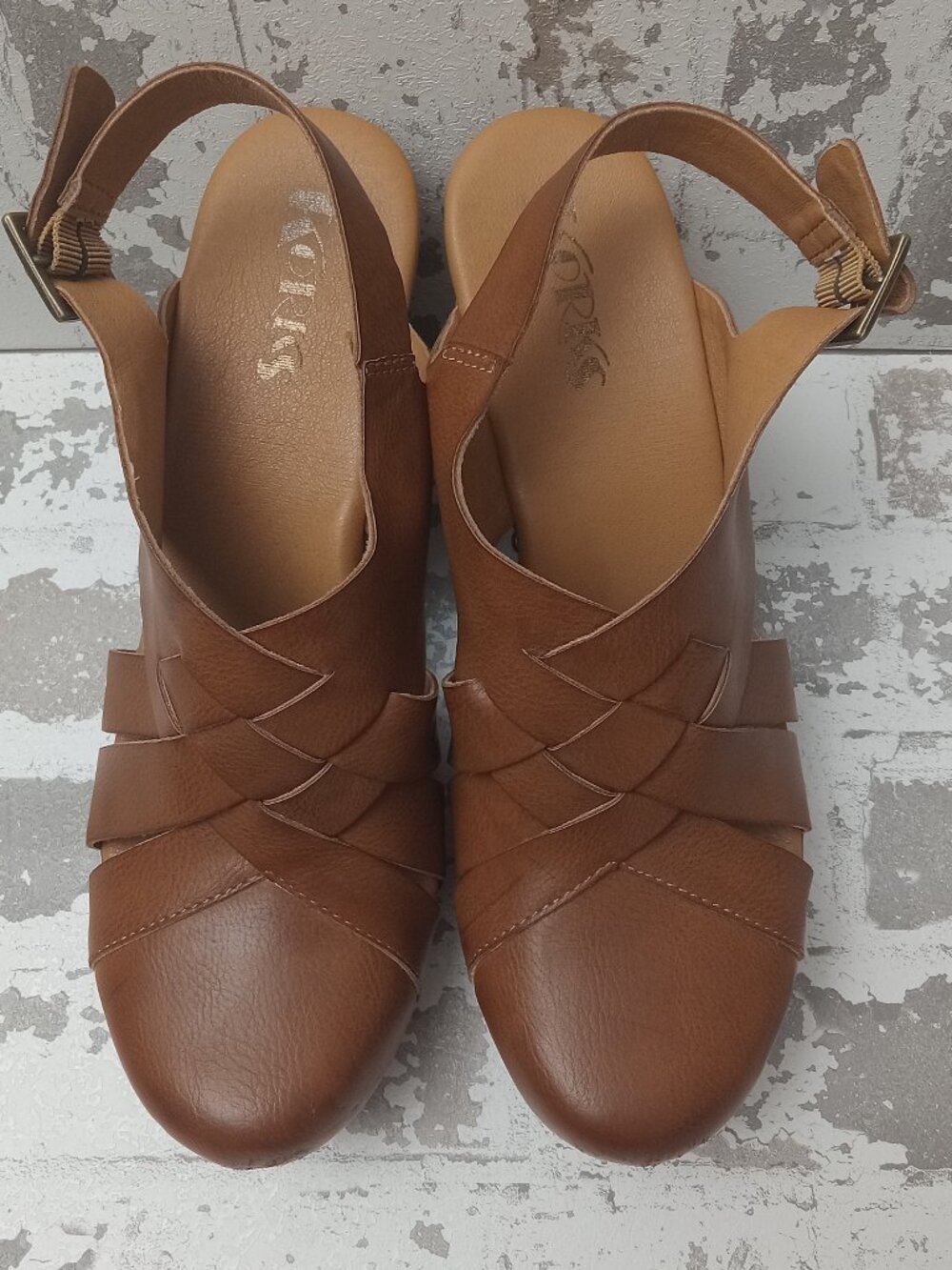 Korks "Wynne" Brown Platform Clog Sandals - Women's Size 10M